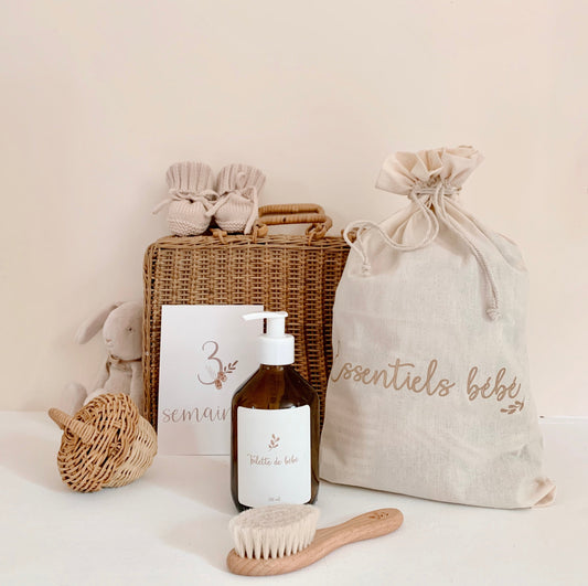 Pochon maternité en coton pour ranger les essentiels de bébé