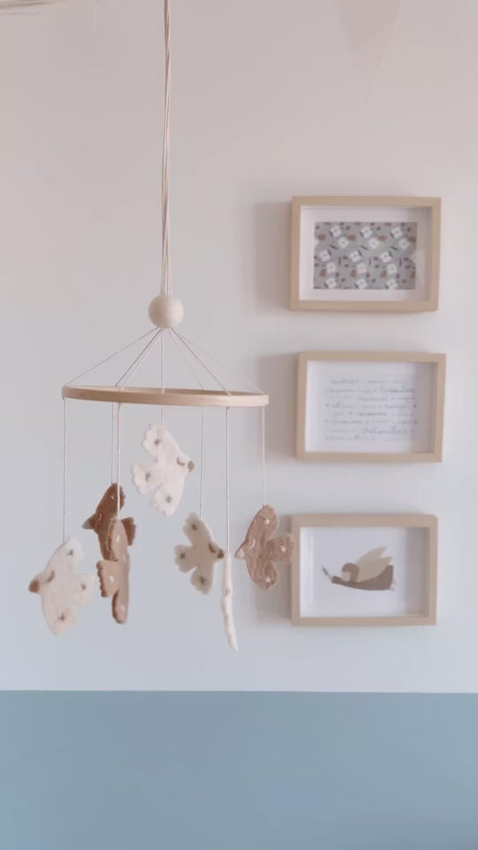Maxi Mobile Décoratif Oiseaux en Laine Feutrée